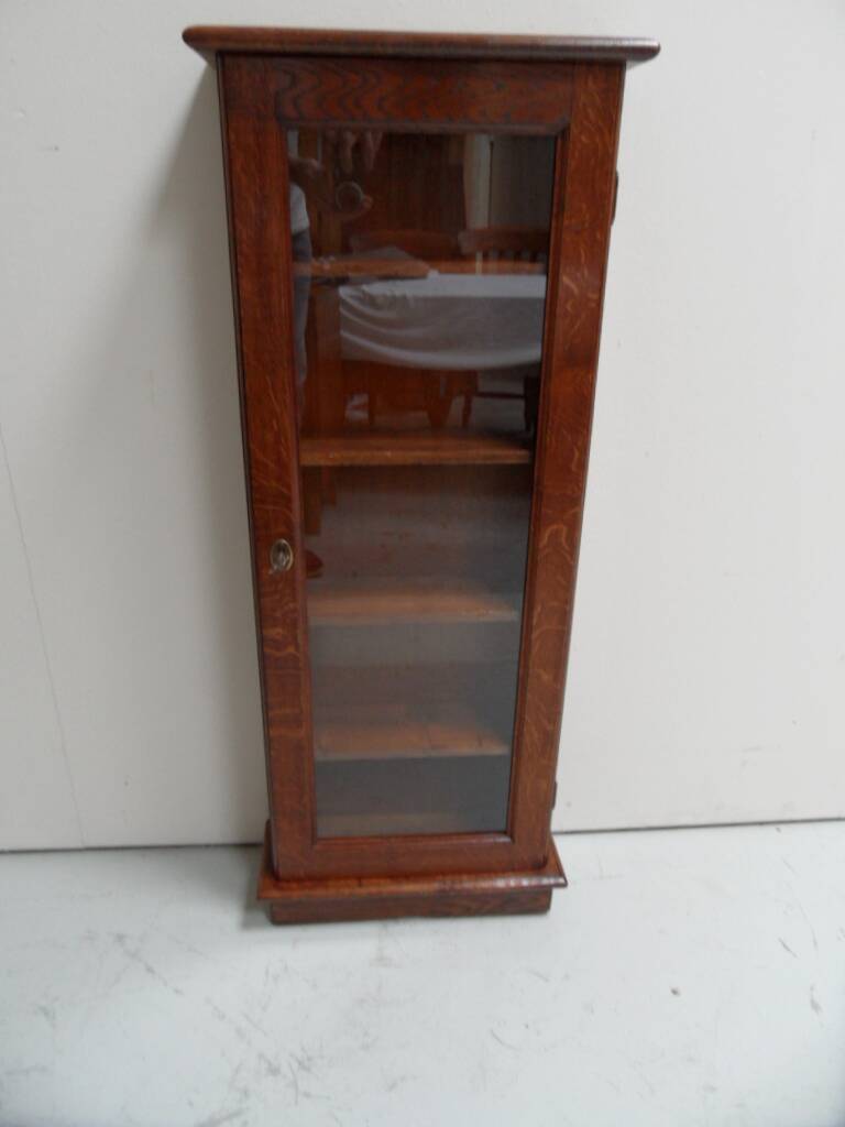 Antique oak display cabinet