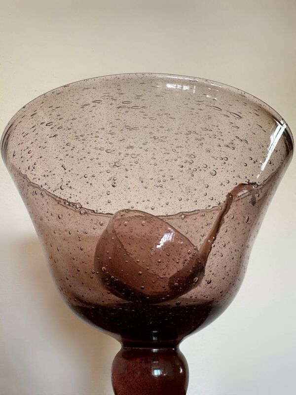 Service à punch verre soufflé Biot ancien