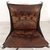 2 x vintage armchair | Falcon | Sigurd Ressell | Leather