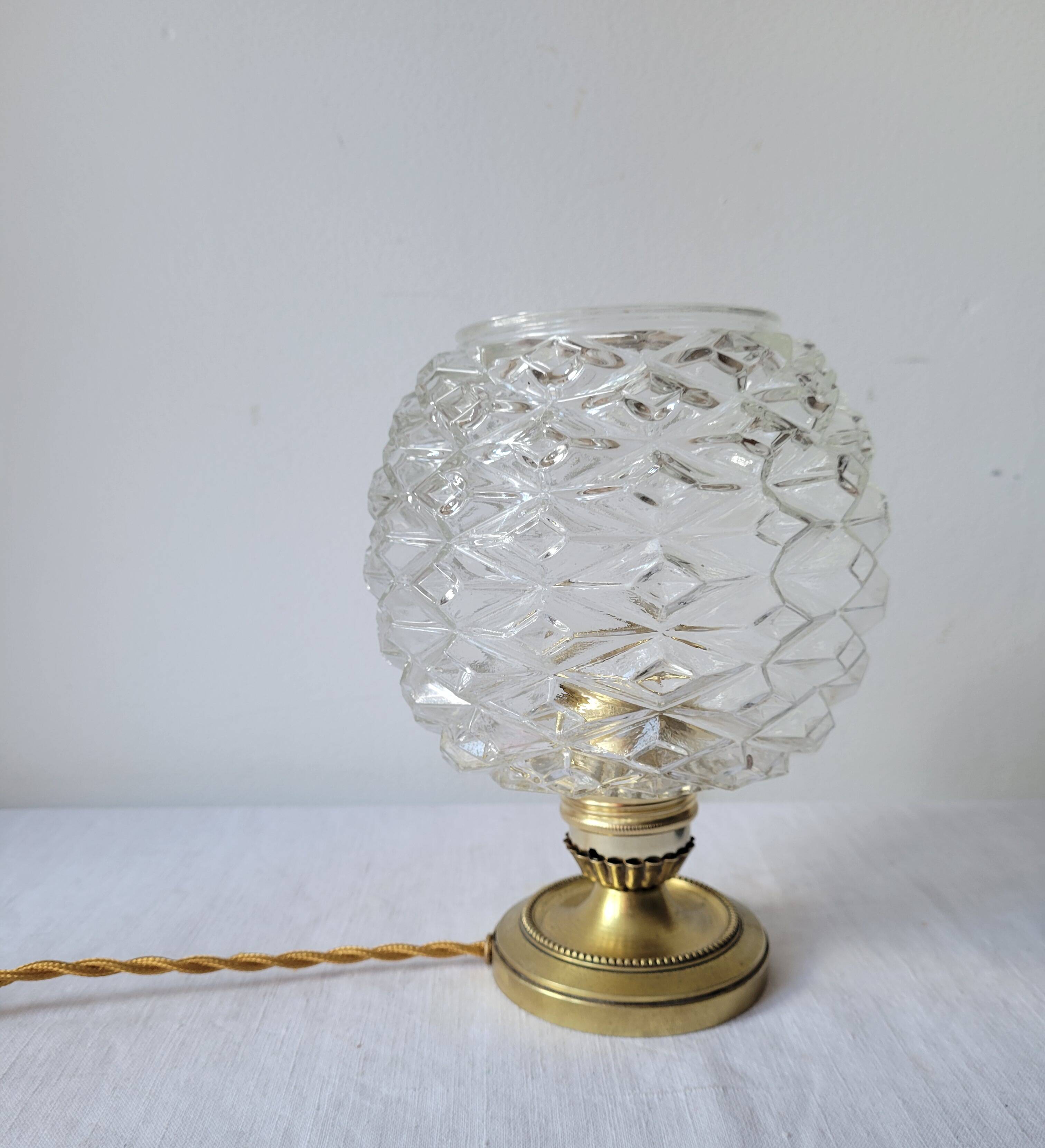 Brass and glass lamp