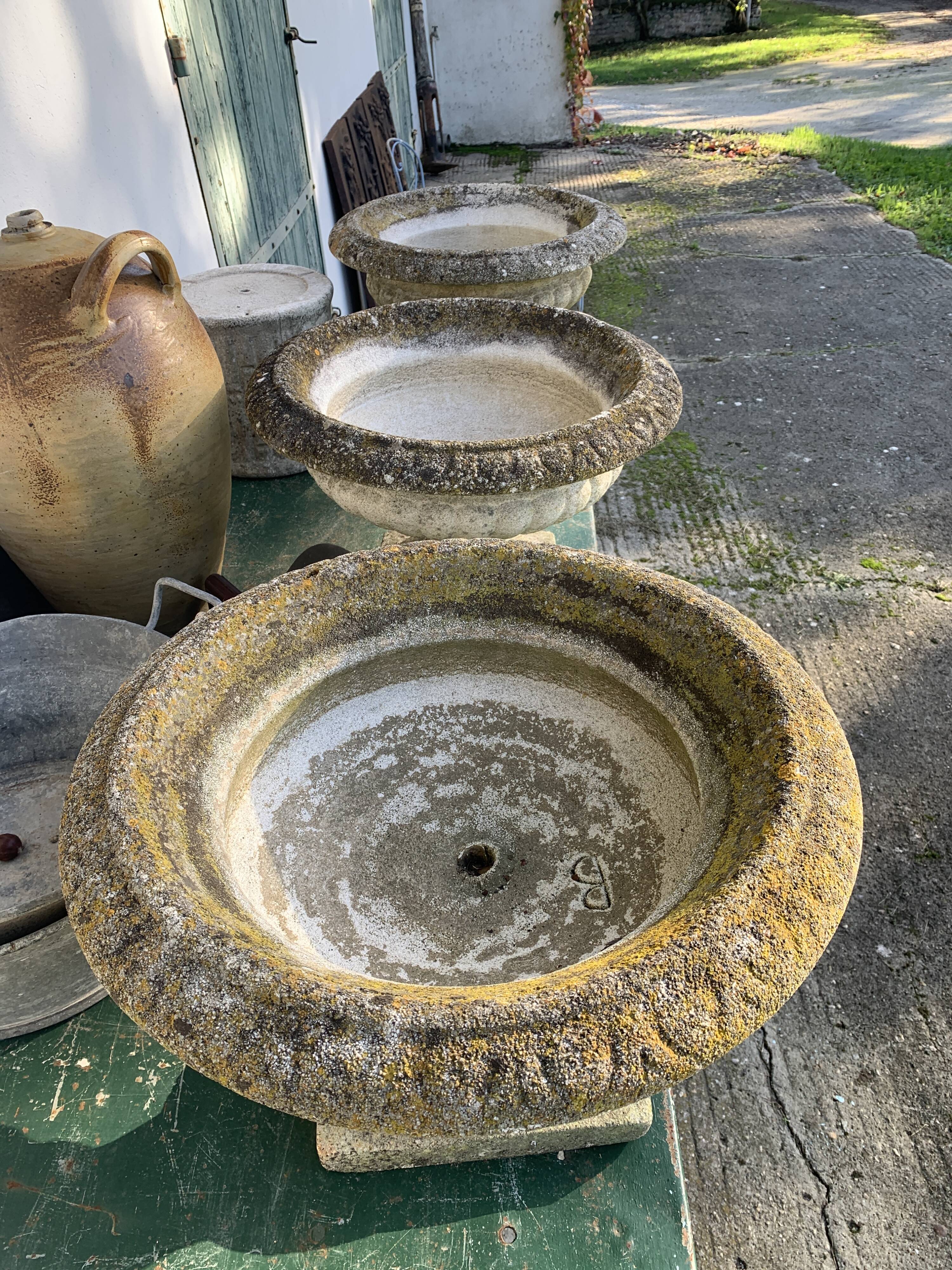 3 Medici vases in reconstructed stone
