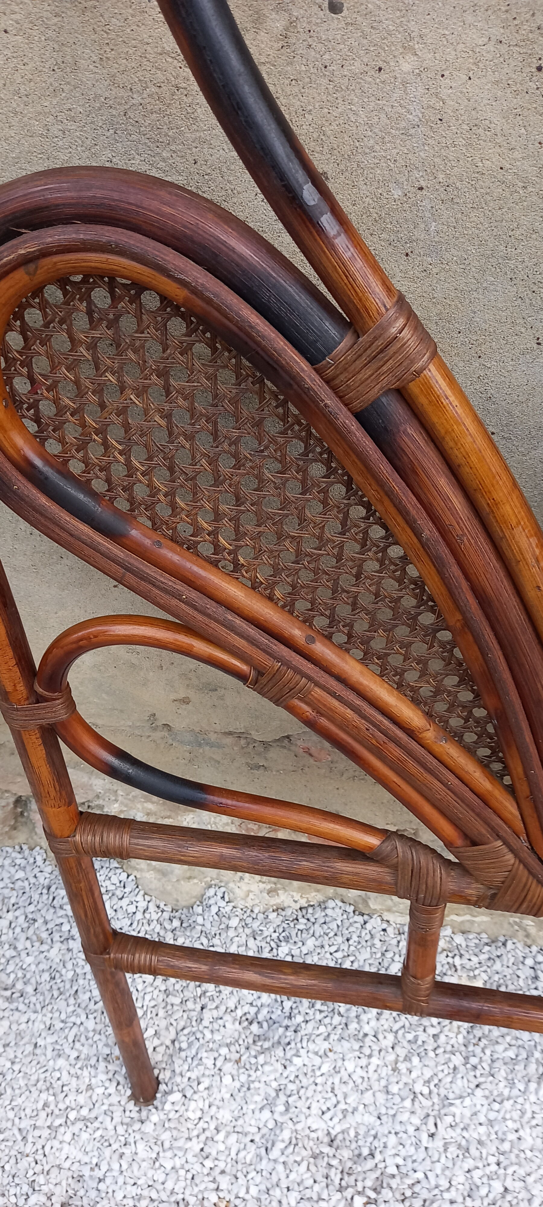 Pair of headboard 1 place in rattan and cannage