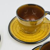 Set of four vintage Boch Palma cups and saucers.