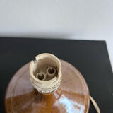 Vintage stoneware lamp and wool lampshade