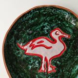 Decorative ceramic plate with duck decoration