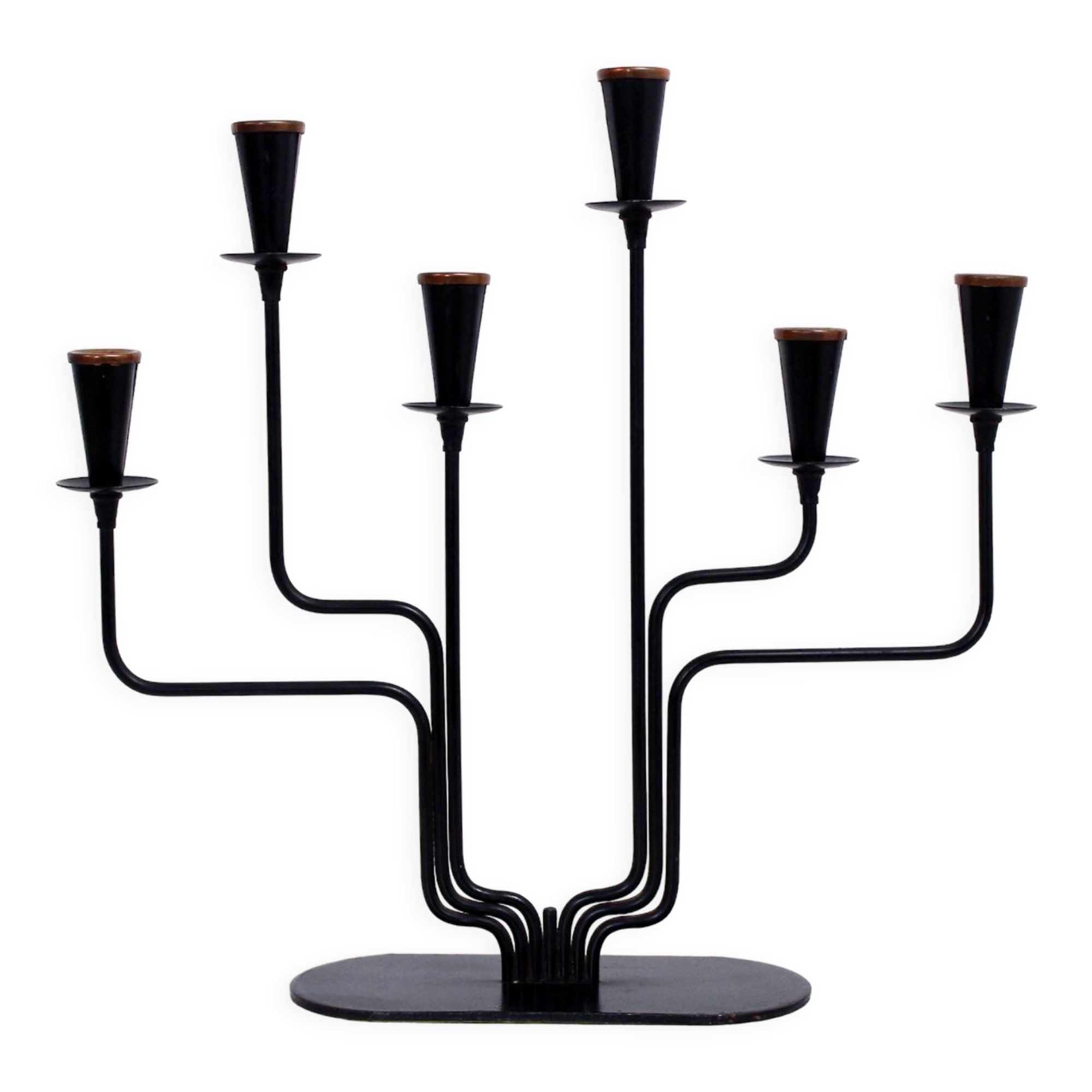Scandinavian candle holder ystad metal 1960
