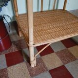 Table de chevet en rotin vintage 60'