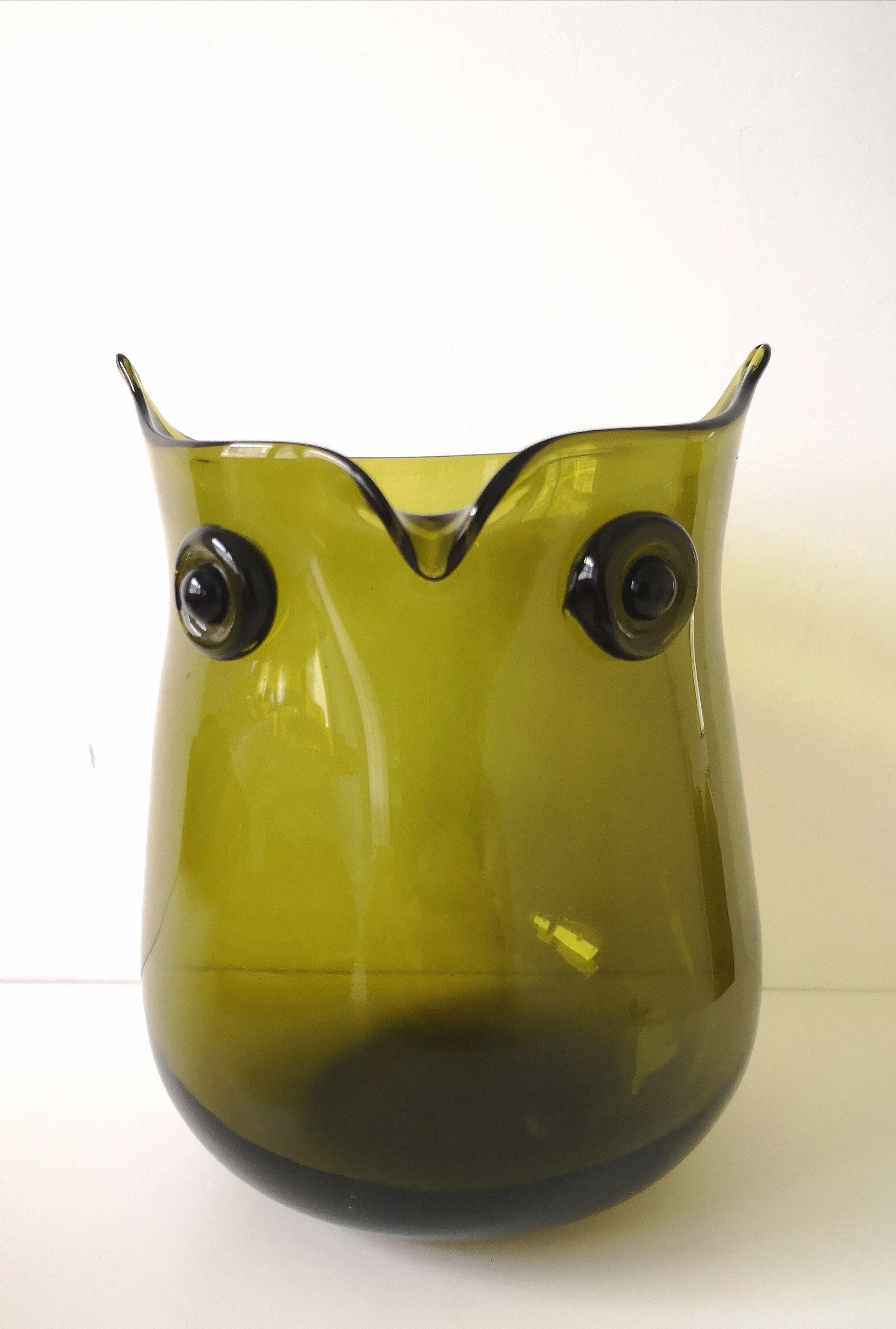 Zoomorphic pot "owl" blown glass
