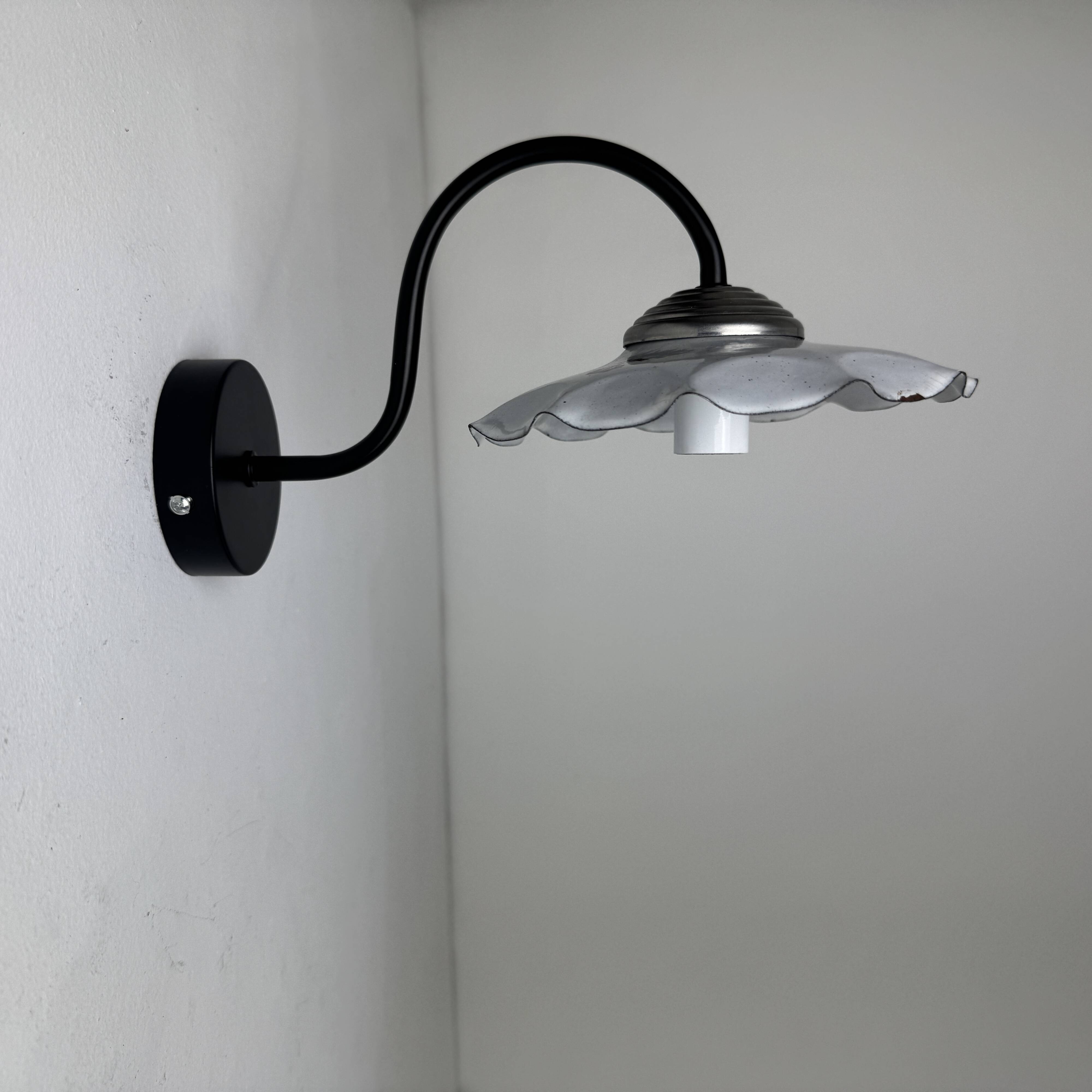 Pair of antique swan neck workshop wall lights