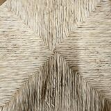 Set of 4 vintage pine and rush chairs