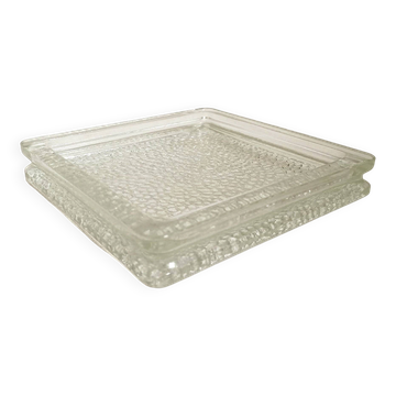 Nevada catch-all tray 1950s moulded glass Saint Gobain 20 x 20 cm