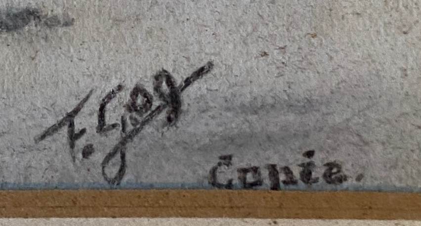 Painting Drawing "Deer in the snow" circa 1910 Gallery New York