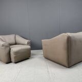 Vintage pair of D7 armchairs by Desede, 1970s