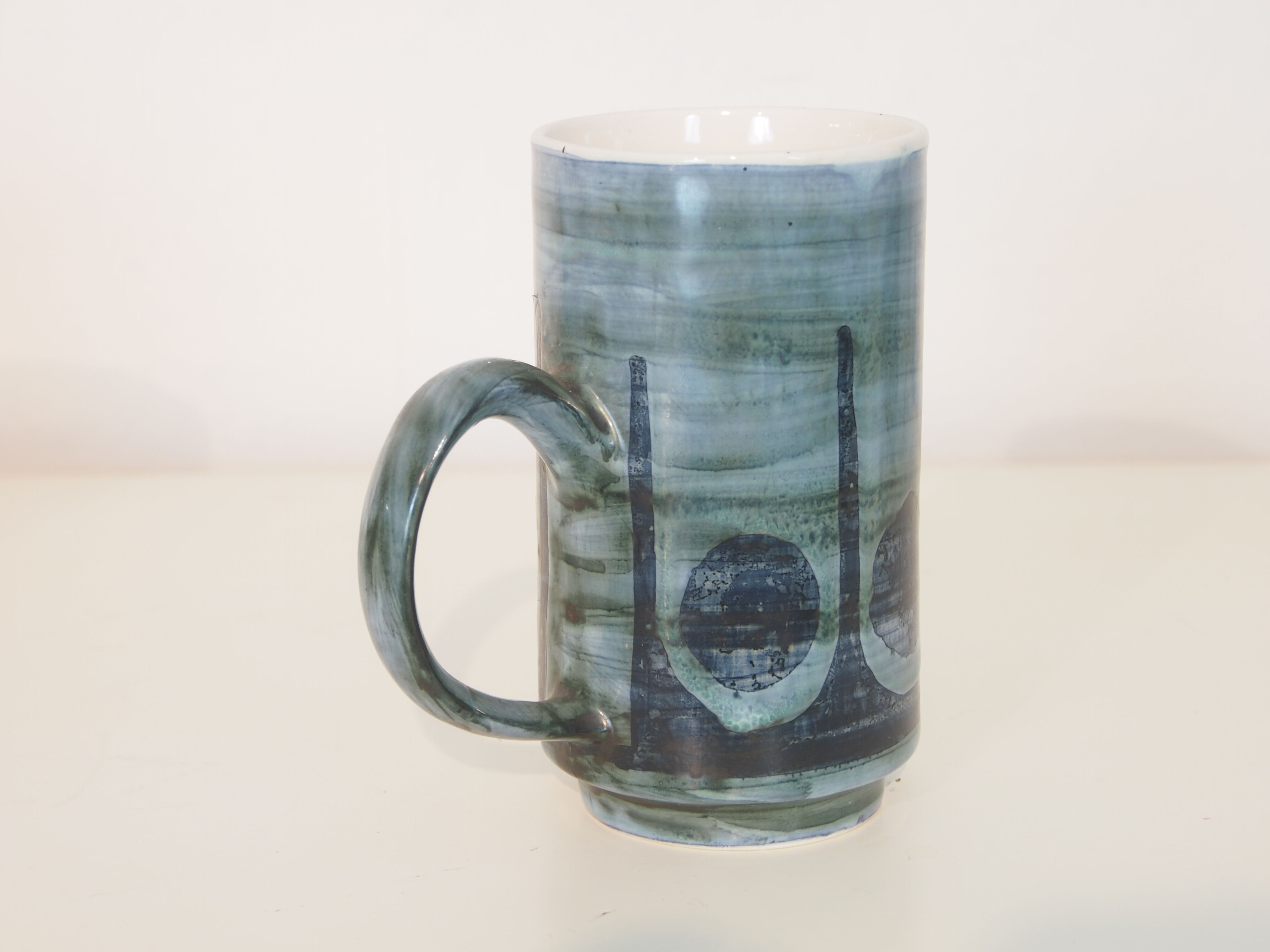 Set of 4 vintage mid century brutalist tea mugs by David Sharp