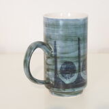 Set of 4 vintage mid century brutalist tea mugs by David Sharp