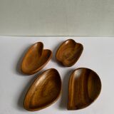 4 teak cups