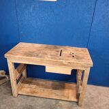 Vintage workbench with standing table, vanity unit, console, desk.