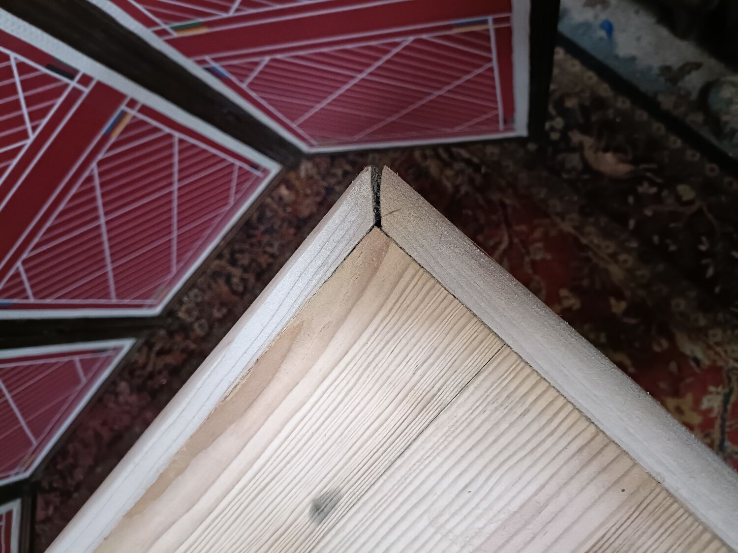 Solid pine bistro table with sanded top, 50s