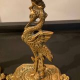 Paire d’anciens bougeoirs en bronze