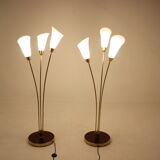 Pair of art deco floor lamps, Czechoslovakia 1940s