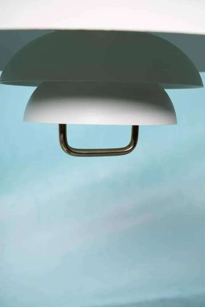 Vintage Scandinavian bowl lamp, minimalist mid-century pendant.