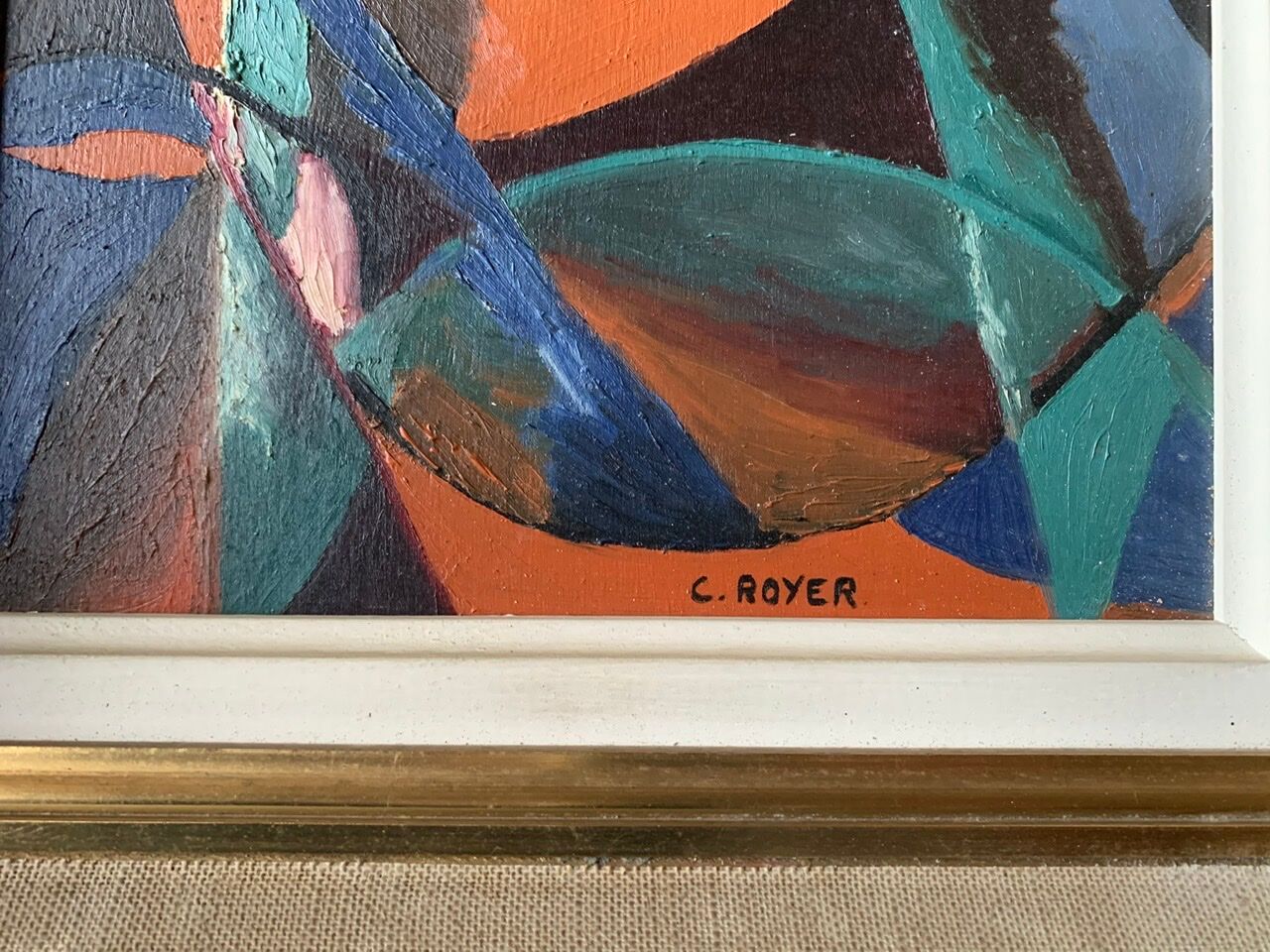 Painting, abstract painting by Royer, 1960s