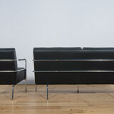 Swedish Leather Sofa and Armchair by Gunilla Allard for Lammhults, 1990s, Set of 2