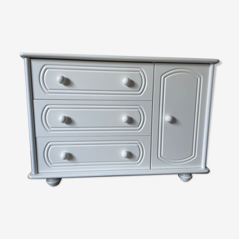 Commode bois laqué blanc
