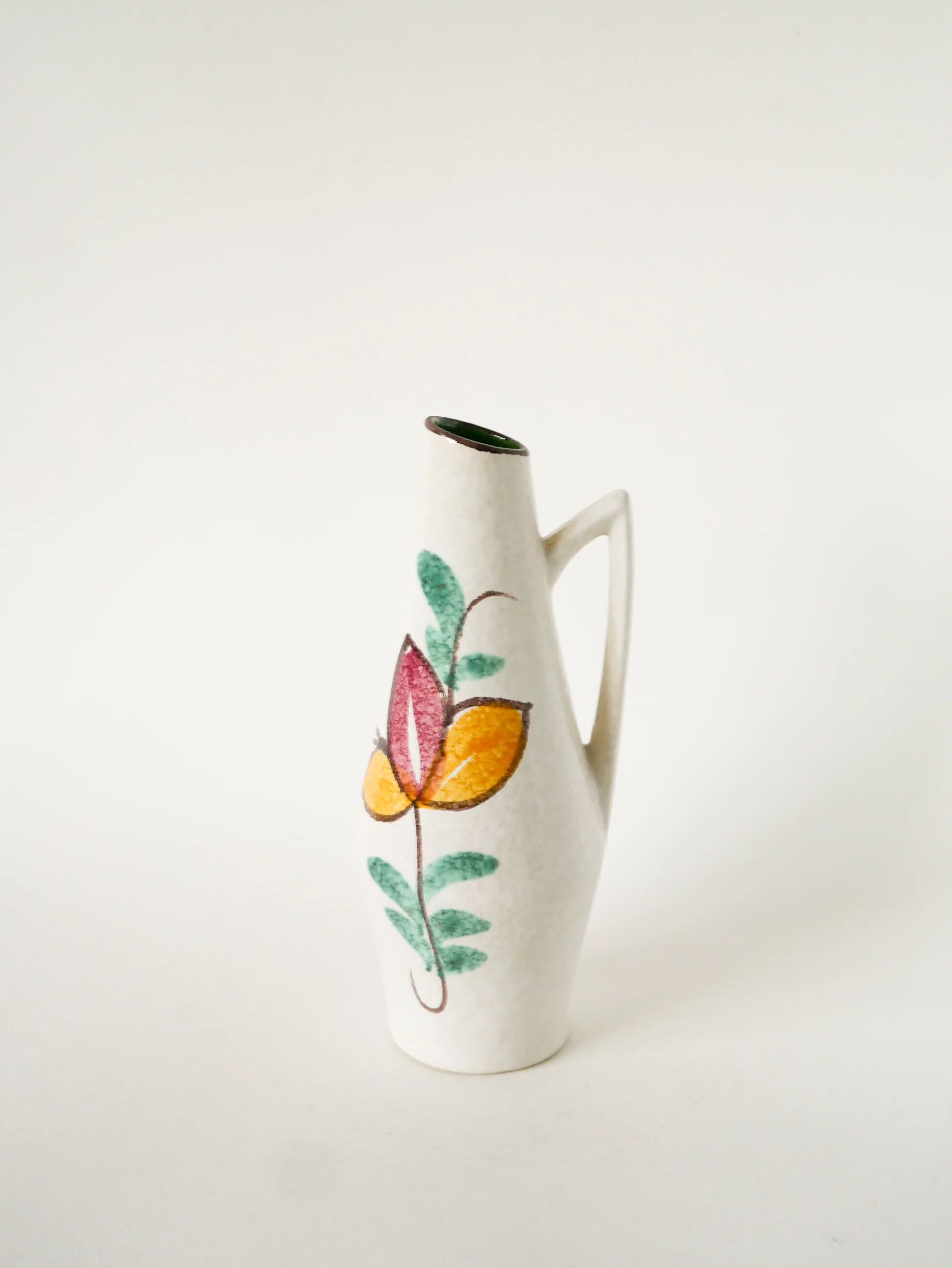 Ceramic vase, floral patterns, made in Germany, 1970.
