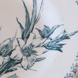 Hollow plates x5, Gien, Glaieul pattern, iron earth