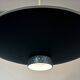 BLACK METAL PENDANT LAMP WITH DIFFUSER BY LOUIS KALFF FOR PHILIPS, 1950S