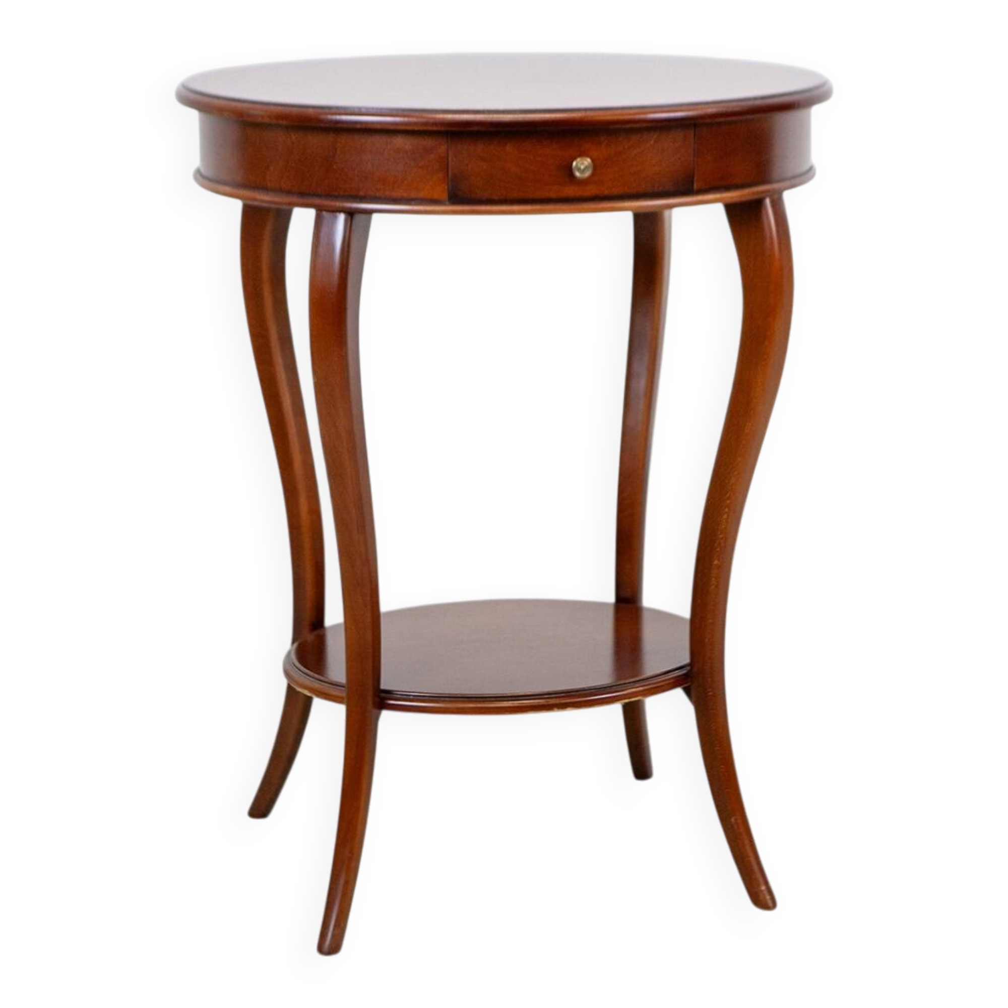 Late 20th Century Classical Style Round Side Table / Sewing Table