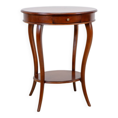 Table d'appoint ronde de style classique de la fin du 20e siècle / Table à coudre