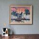 1954 swedish vintage coastal oil painting