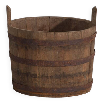 Old wooden barrel with iron straps – Central Europe, circa 1920