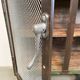 Industrial Iron Cabinet with Mesh Doors on Wheels, 1960s