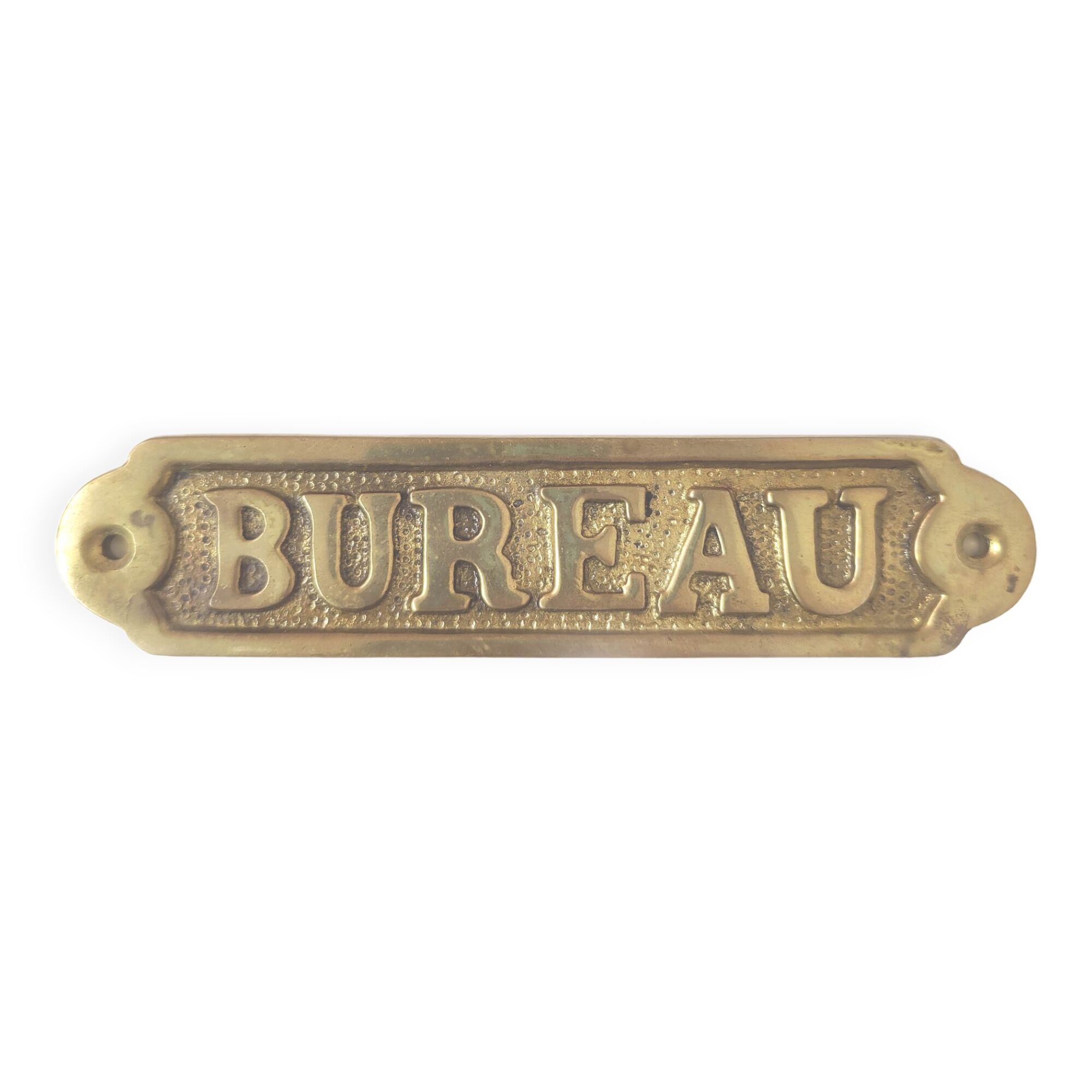 Brass desk door plate