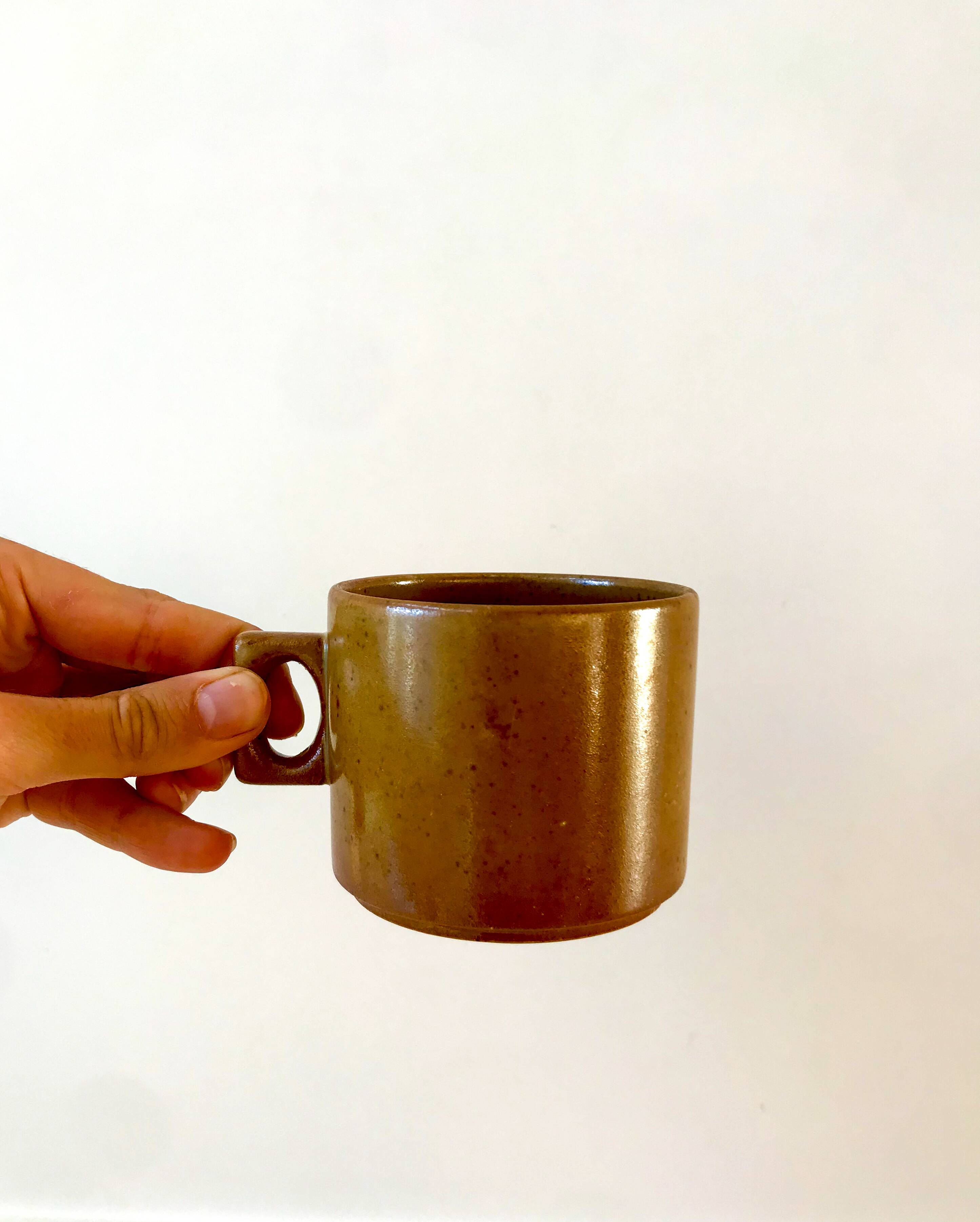 lot de 5 tasses en thé en grès de France anse design années 70