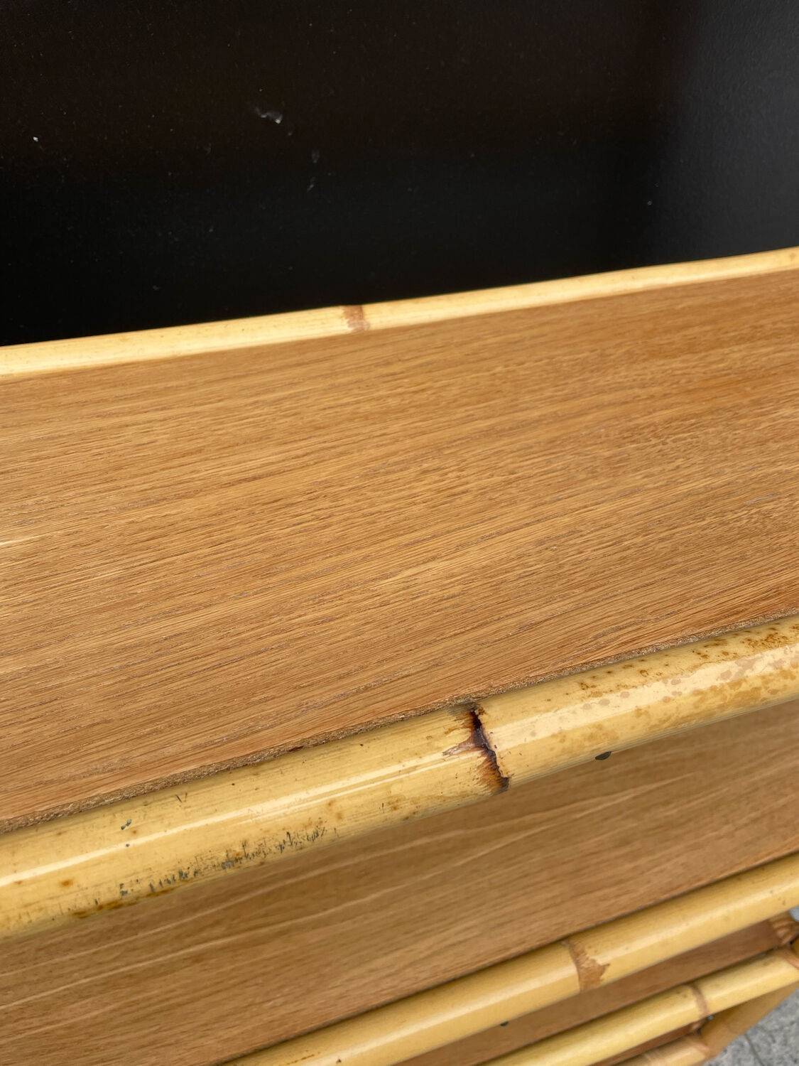 Vintage rattan shelf