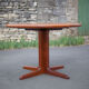 Round dining table extendable 2 extensions, vintage teak table, interior decoration