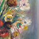 Bouquet, huile au couteau, signée Lallemand