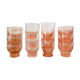 Set of 12 antique small pink glasses