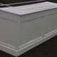 White 50s wooden counter desk