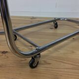 "L'Adap-Table" modular serving trolley, rigid and chrome, Matégot style
