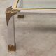Vintage coffee table in chrome and brass adorned with sculpted leaf details, 1970s