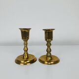 Pair of vintage gilded brass candlesticks