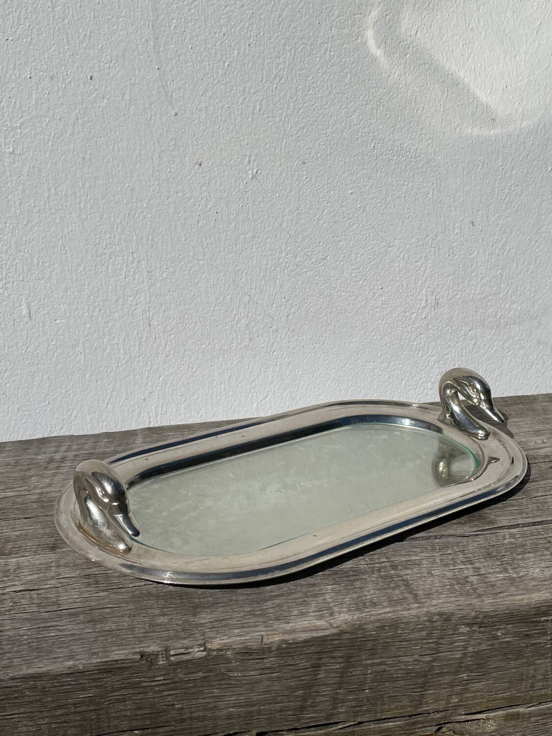 Silver-plated duck dish