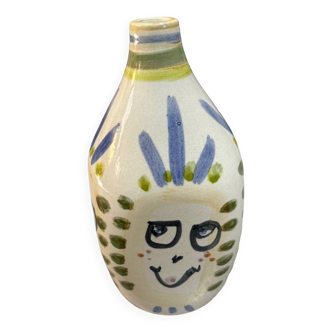 ceramic Vase decorated with Face 22cm