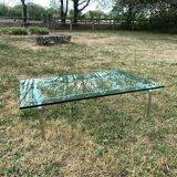 Glass and stainless steel coffee table model FK91 by Fabricius and Kastholm from the 70s