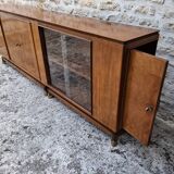 Enfilade vitrée en acajou, 1950